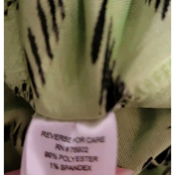 Erin London Womens Ruffle Full Zip Sweatshirt Size Large Lime Green Black Floral - Picture 5 of 7